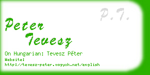 peter tevesz business card