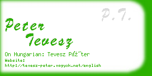 peter tevesz business card